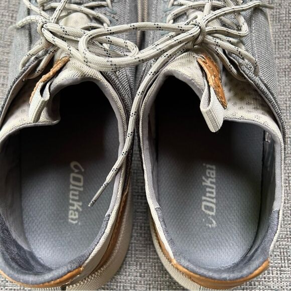 Olukai Men's Nanea Li Gray Lace Casual Canvas Comfort Sneakers Shoes Sz 9.5 - Picture 5 of 16